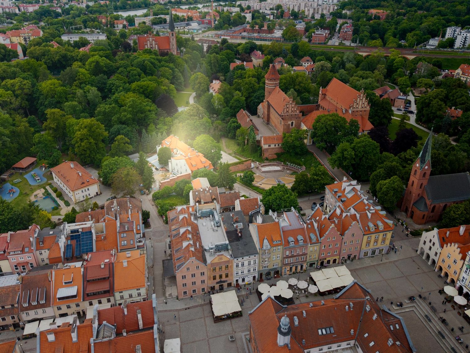 Starówka i zamek z lotu ptaka