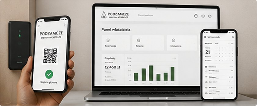 Wizualizacja: aplikacja z kodem QR i panel właściciela